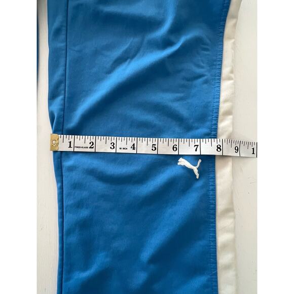 Y2K Puma Tracksuit 2 Piece Jacket Sweatpants Women’s Sz Medium Cream & Blue - Picture 16 of 16